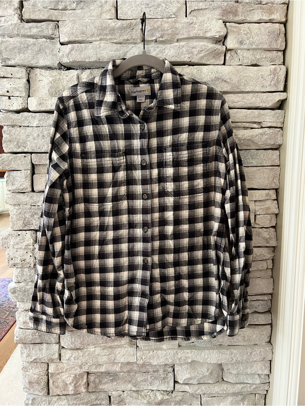 Carhartt Youth Black & White Plaid Button-Up Shirt